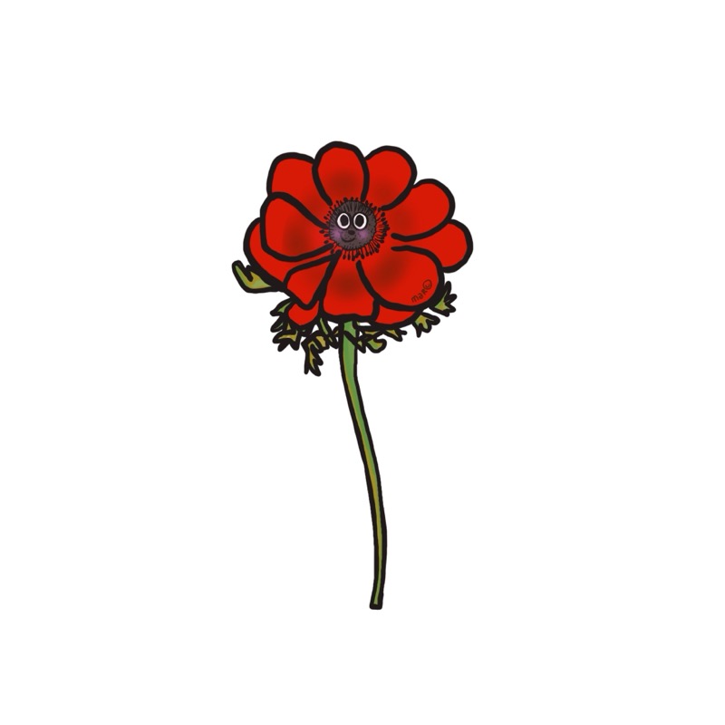 Handgetekende bloemenillustratie door Marretjes